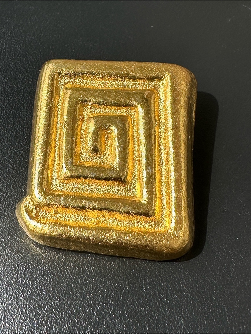 Vintage Aztec Pyramid Square Brooch